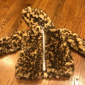 Kids Splendid leopard faux fur bomber